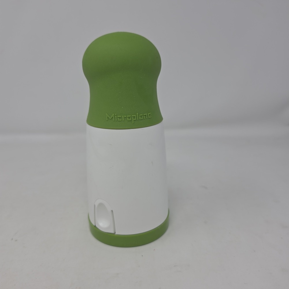 • MICROPLANE HERB MILL, Rotary, Grinder, Grater, White and Green •
